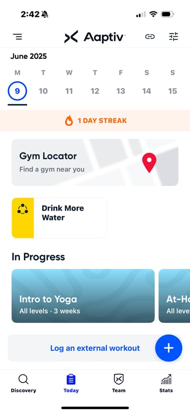Log external workout