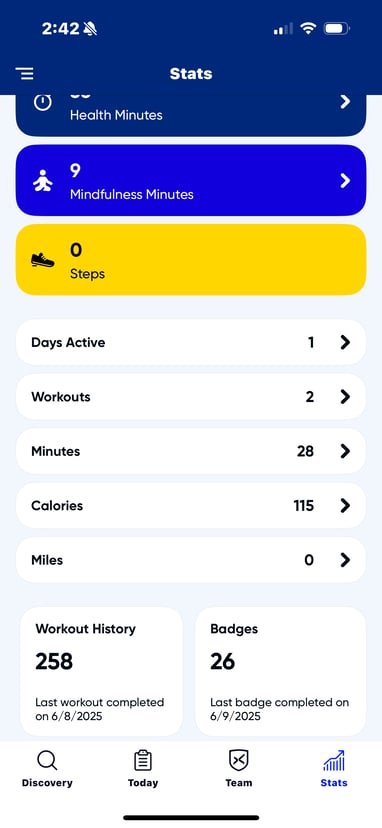 Workout history